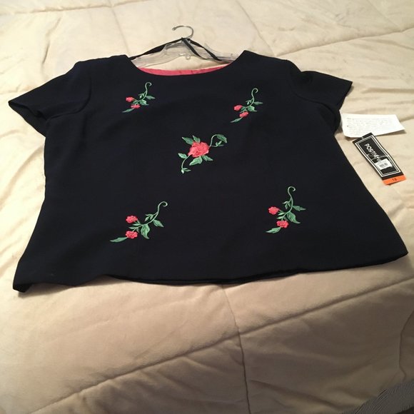 Vintage Positive Attitude Navy Blue 2pc. Pantsuit - Picture 5 of 11